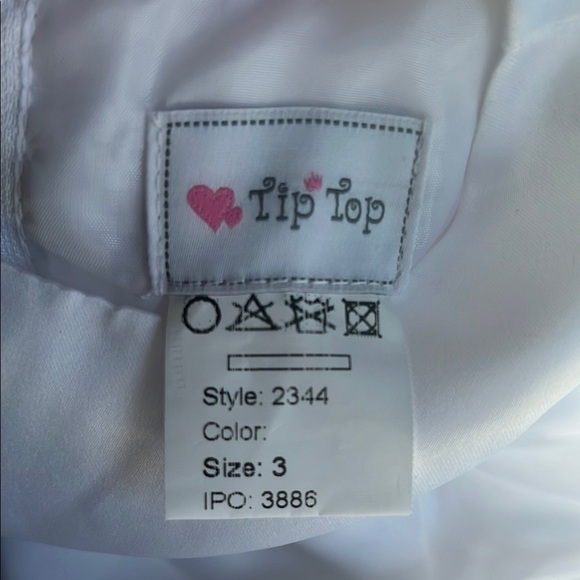 White with lace trim girls’ dress with bow headband size 3 - Picture 4 of 14